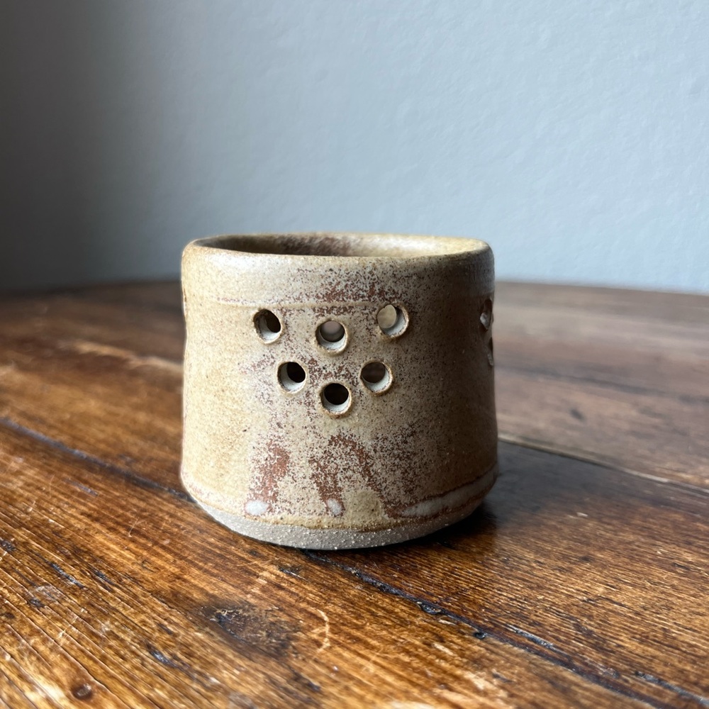 Studio Pottery Stoneware Votive Candle Holder/Small Bowl Signed Lessenden